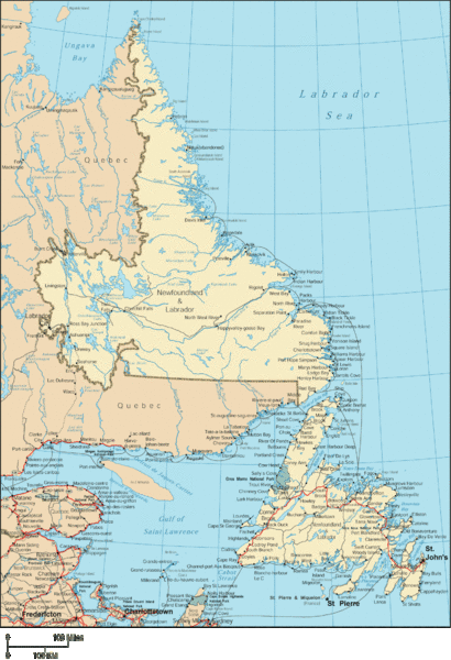 Newfoundland and Labrador Map