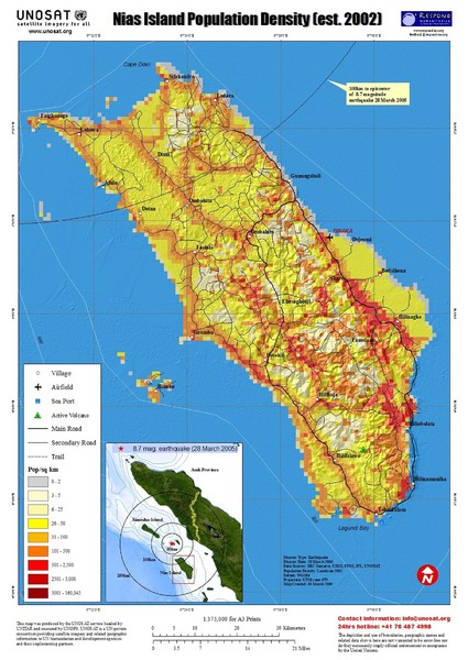 Download this Nias Island Population Density Map picture