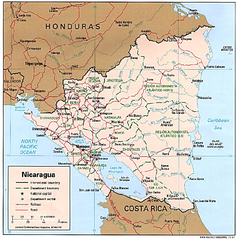 Nicaragua (Political) 1997 Map