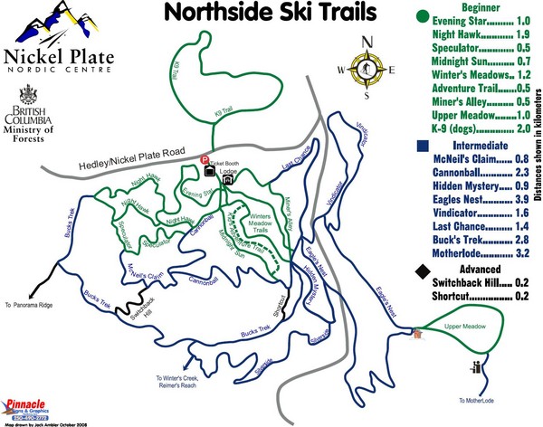 Nickel Plate Nordic Centre North Ski Trail Map