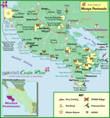 Nicoya Penninsula Tourist Map Nicoya Penninsula Tourist Map