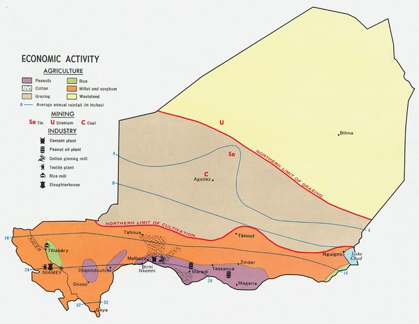 Niger 1969 Economic Activity Map