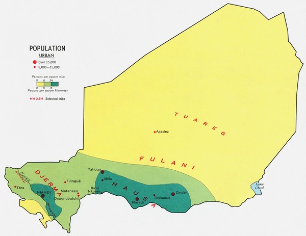 Niger population density Map