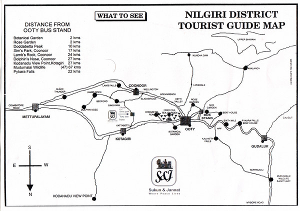 Nilgiri Tourist Map