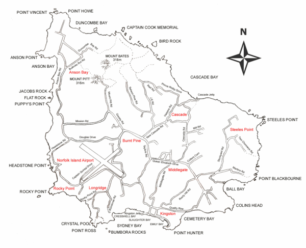 Norfolk Island Map