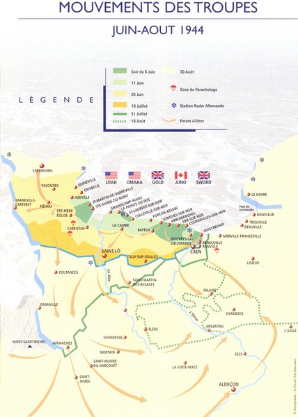 Normandy D-day Beaches Map