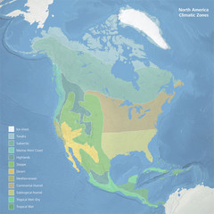 North America Climate Zones Map