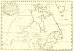 North America Latitude 40 to 68 Degrees Map, 1744