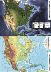 North America Satellite Relief Pair Map