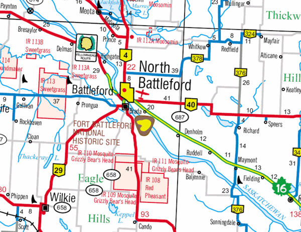 North Battleford, Saskatchewan Map