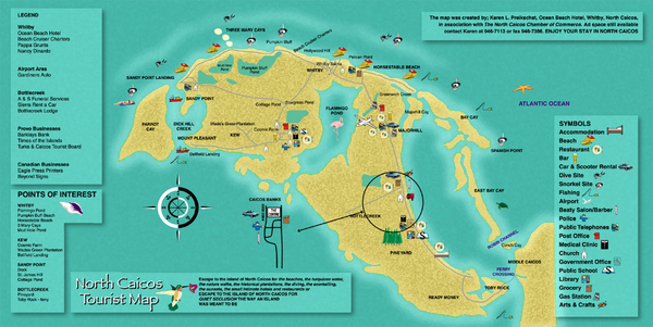 North Caicos Tourist Map North Caicos Mappery