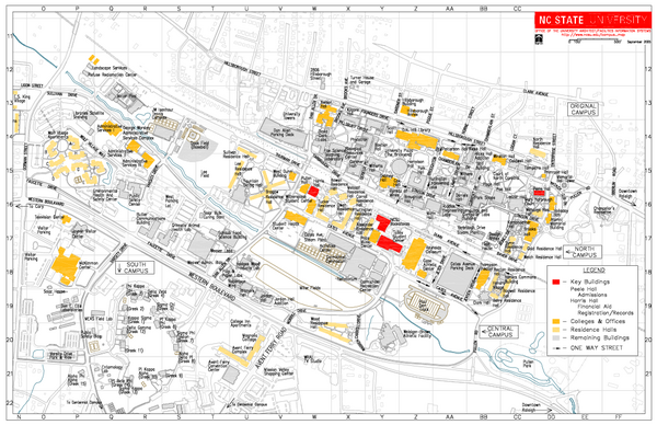 North Carolina State University at Raleigh Map