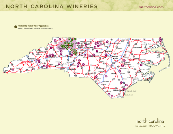 North Carolina Wine Map