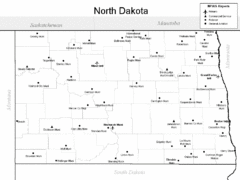 North Dakota Airport Map