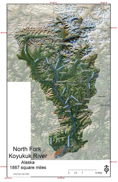 North Fork Koyukuk Watershed - Alaska Map