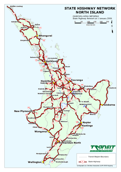 North Island State Highway Map