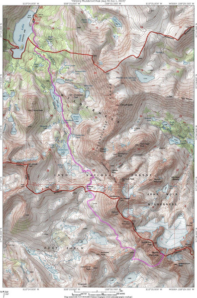 North Palisade South Lake Route Topo Map