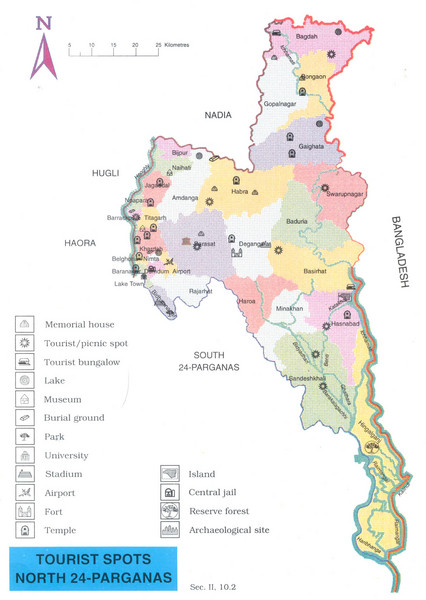 North Parganas Tourist Map