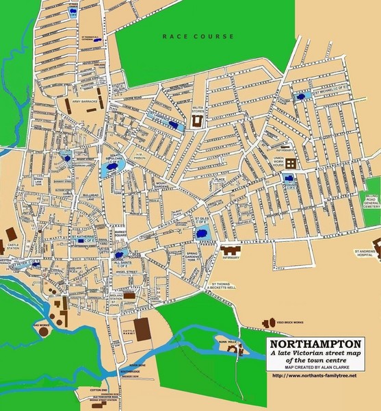 Northampton Town Centre Map Northampton Town Map - Northampton Uk • Mappery