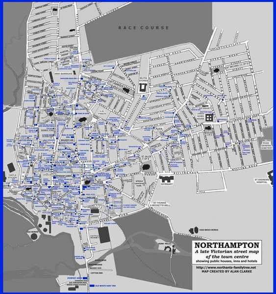 Northampton Town Map Northampton UK • mappery