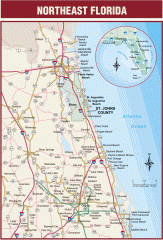Northeast Florida Road map