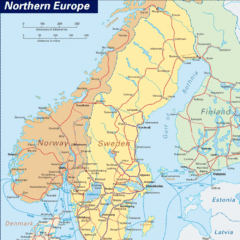 Northern Europe Tourist Map