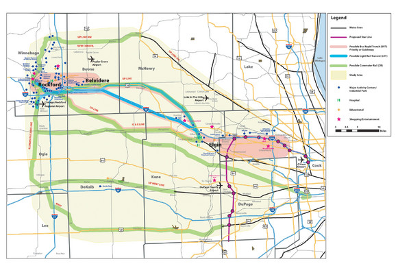 Northern Illinios Communter Transportation Map