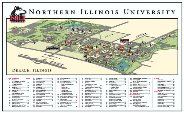 Northern Illinois University Map