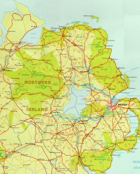 Detailed Map Of Northern Ireland Northern Ireland Road Map • Mappery