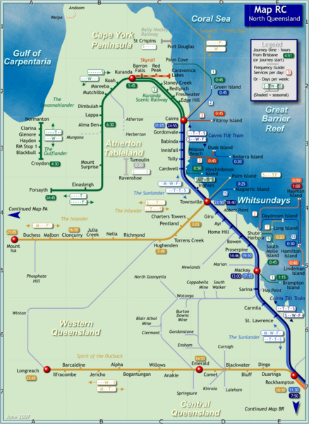 Northern Queensland Rail Map