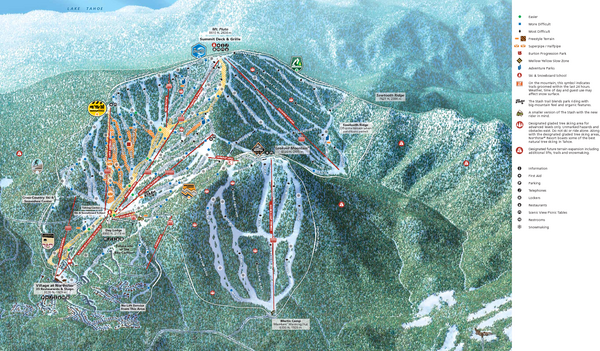 Northstar at Tahoe Ski Trail Map Truckee California United States 