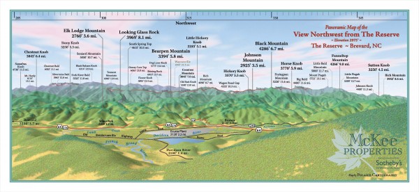 Northwest Reserve Panorama Map - brevard north carolina • mappery