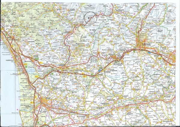 Northwest Tuscany Area Map