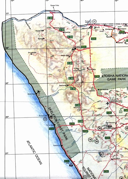 Northwestern Namibia Map