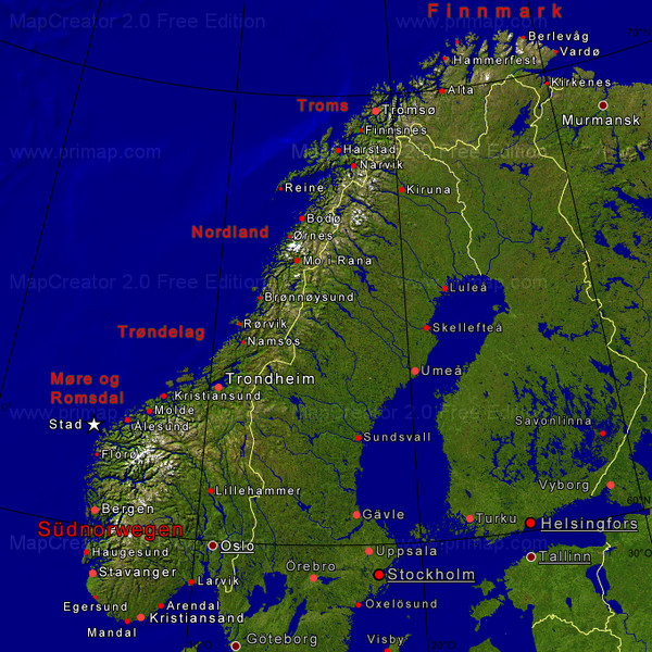 Norwegen Map