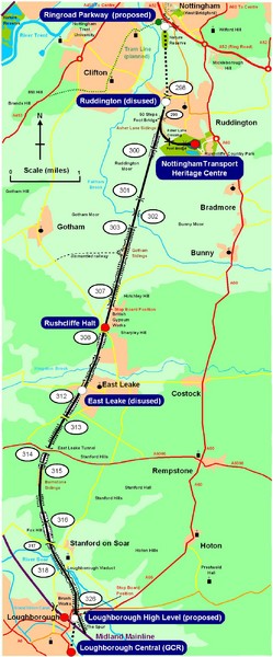 Nottingham Transport Map