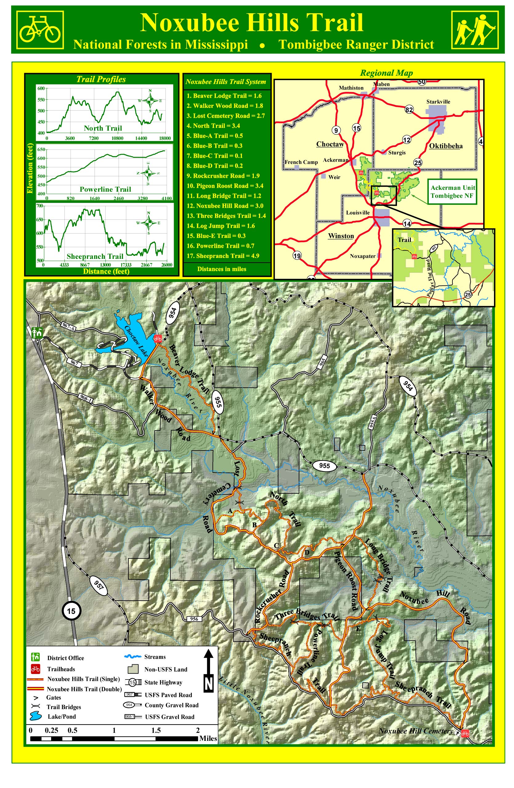 Noxubee Hills Trail Map Sturgis Mississippi • mappery