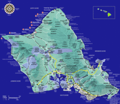 Oahu, Hawaii Tourist Map