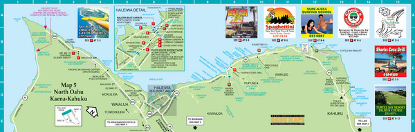 Oahu North Shore Tourist Map