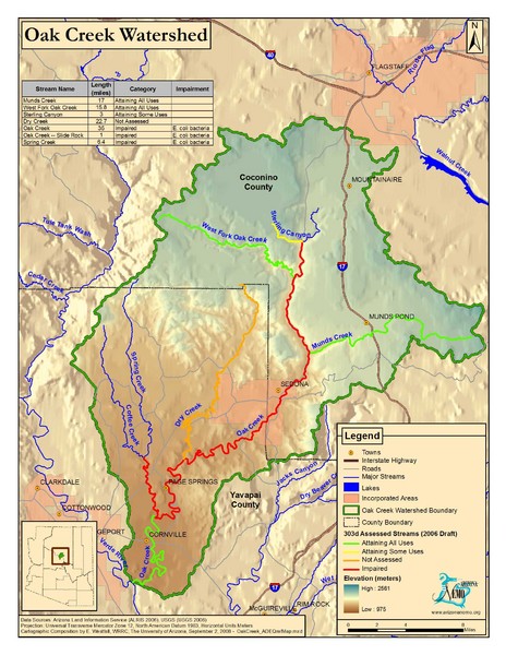Oak Creek Watershed Map