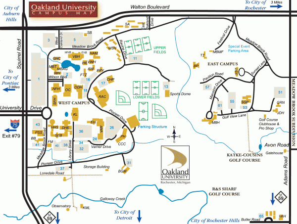 Oakland University Map