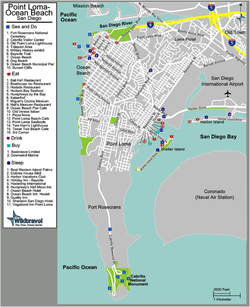 Ocean Beach Tourist Map