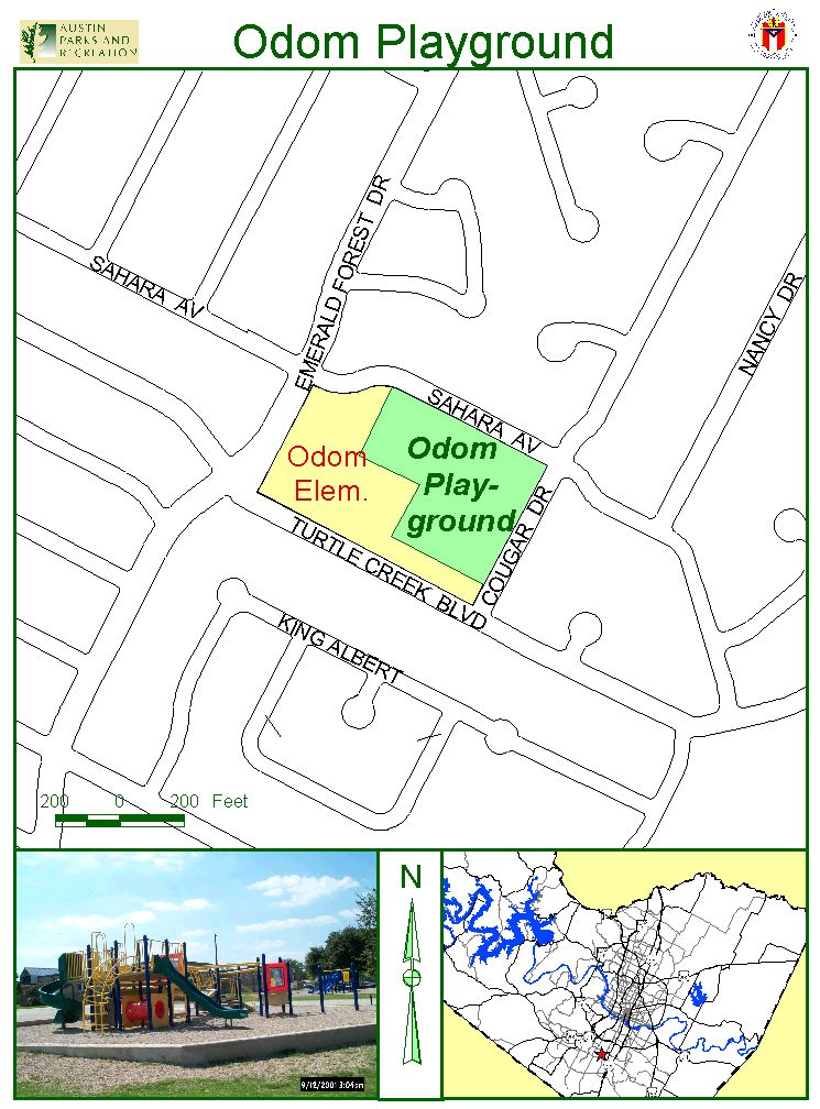 Odom Playground Map 1010 Turtle Creek Blvd Austin • mappery