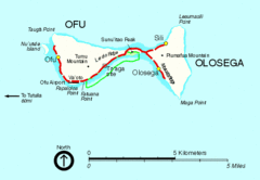 Ofu and Olosega Island Tourist Map