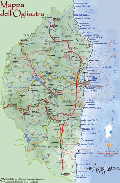 Ogliastra Tourist Map