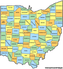 Ohio Counties Map Ohio Counties Map