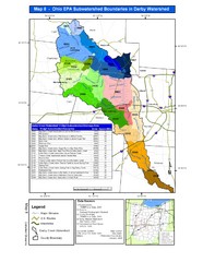 Ohio EPA Subwatersheds Boundaries in Darby Watershed Map