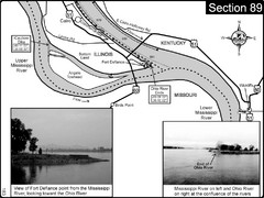 Ohio River at Cairo, IL and the Mississippi River Map