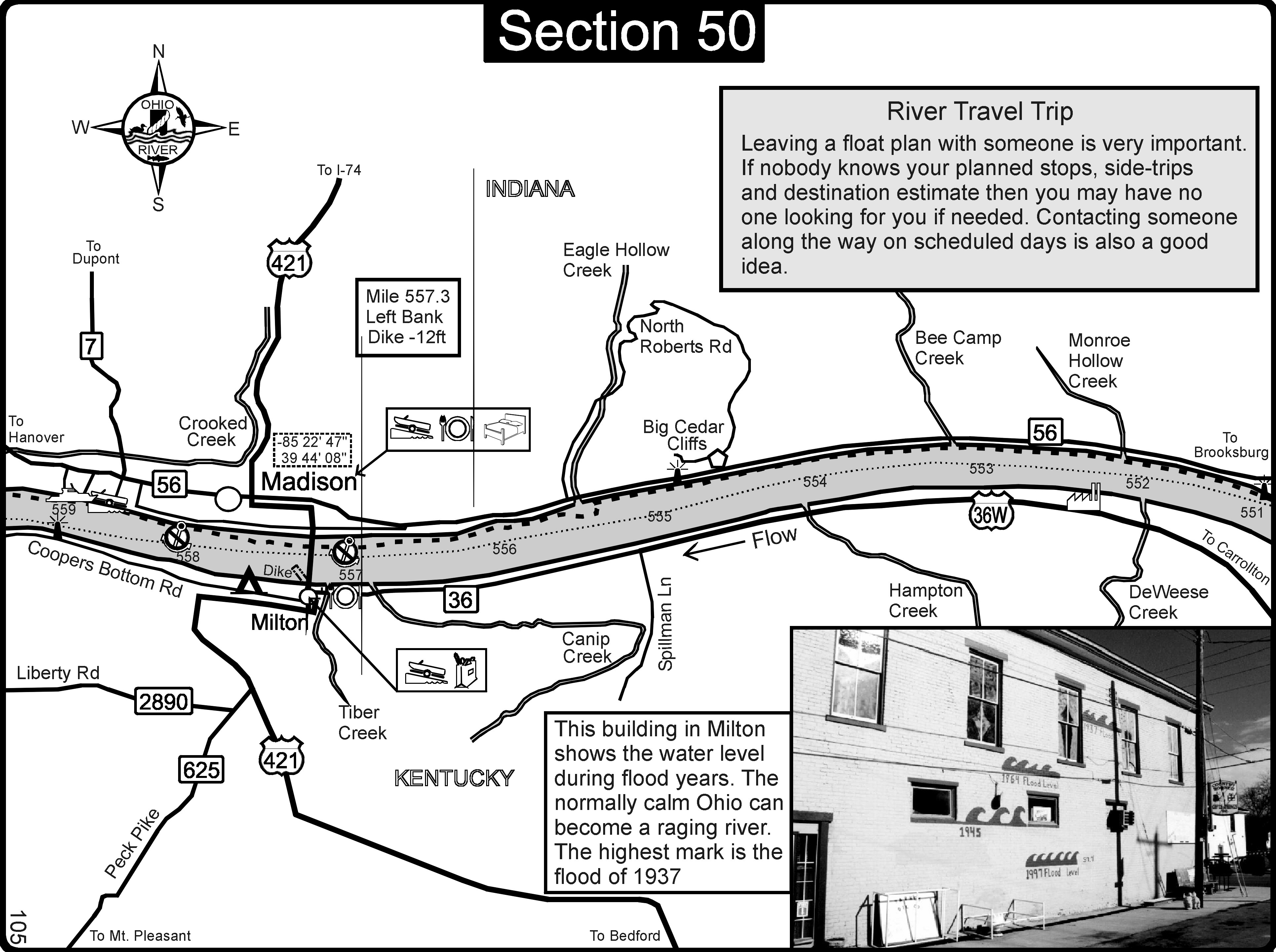 Ohio River at Madison IN and Milton KY Map Madison IN • mappery