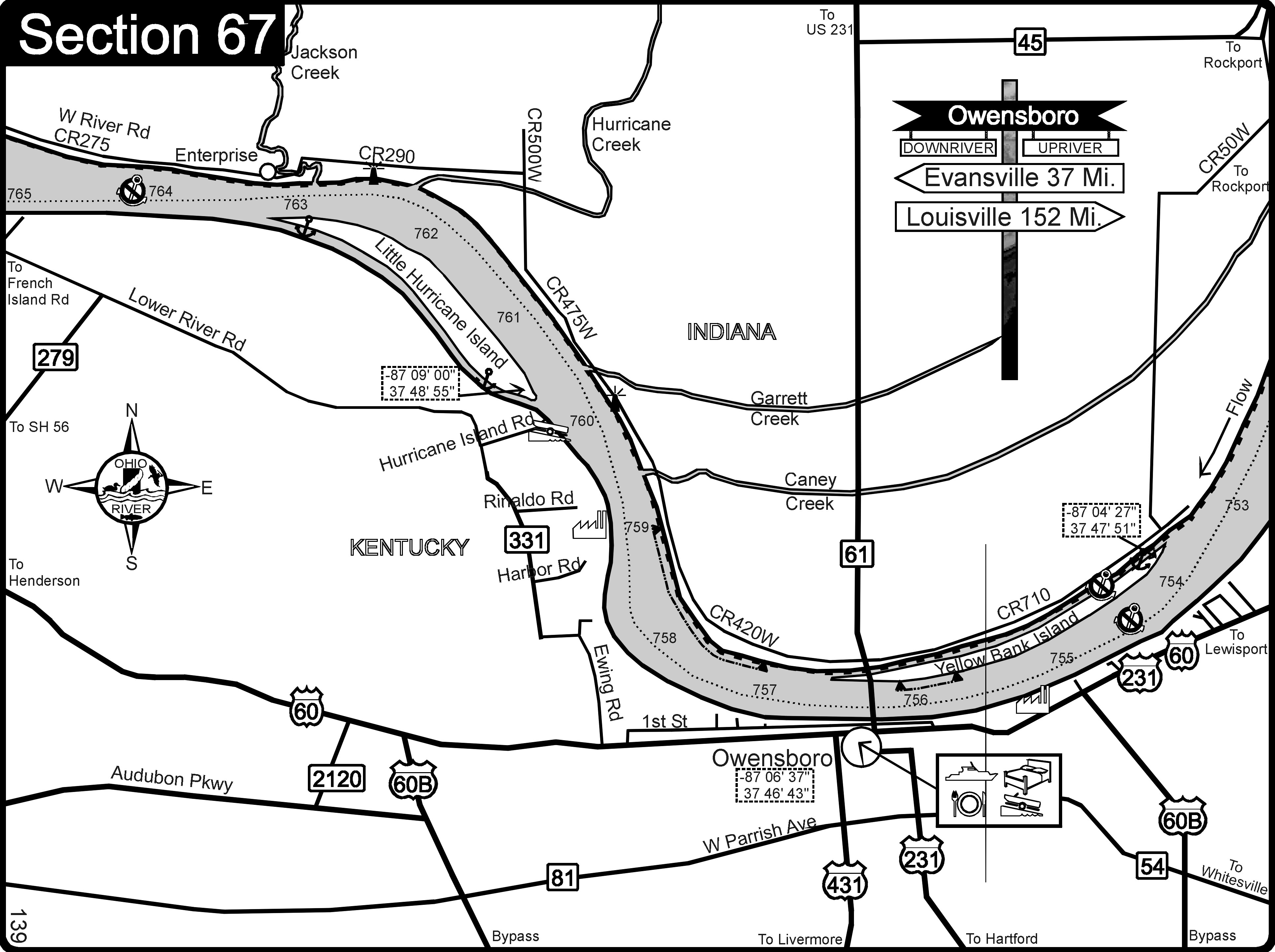 Ohio River at Owensboro Kentucky Map Owensboro KY • mappery